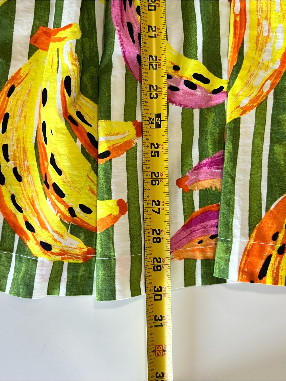 Free Assembly Banana Print Pintuck Mini Dress Green Pink Size L NWT - Picture 7 of 7